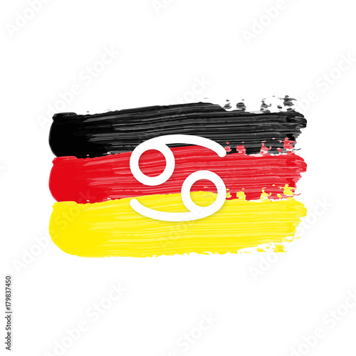 Deutschland Flagge mit Sternzeichen - Krebs