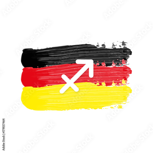 Deutschland Flagge mit Sternzeichen - Schütze