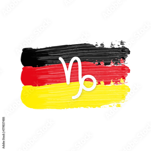 Deutschland Flagge mit Sternzeichen - Steinbock