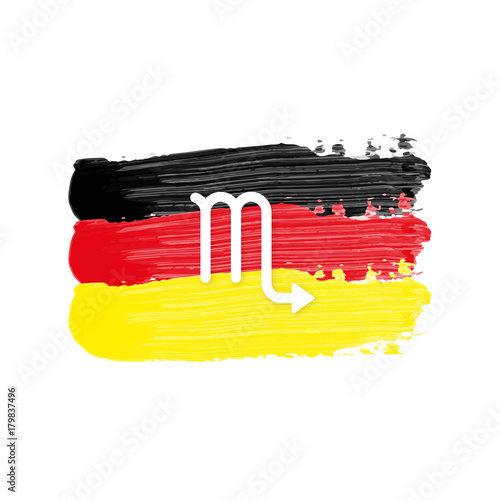Deutschland Flagge mit Sternzeichen - Skorpion