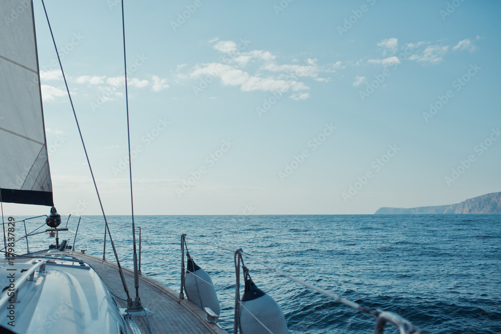Fototapeta premium Yacht sailing in the tropical sea