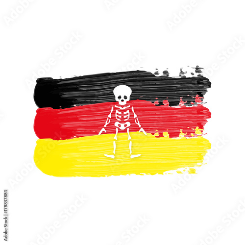 Deutschland Flagge mit Skelett