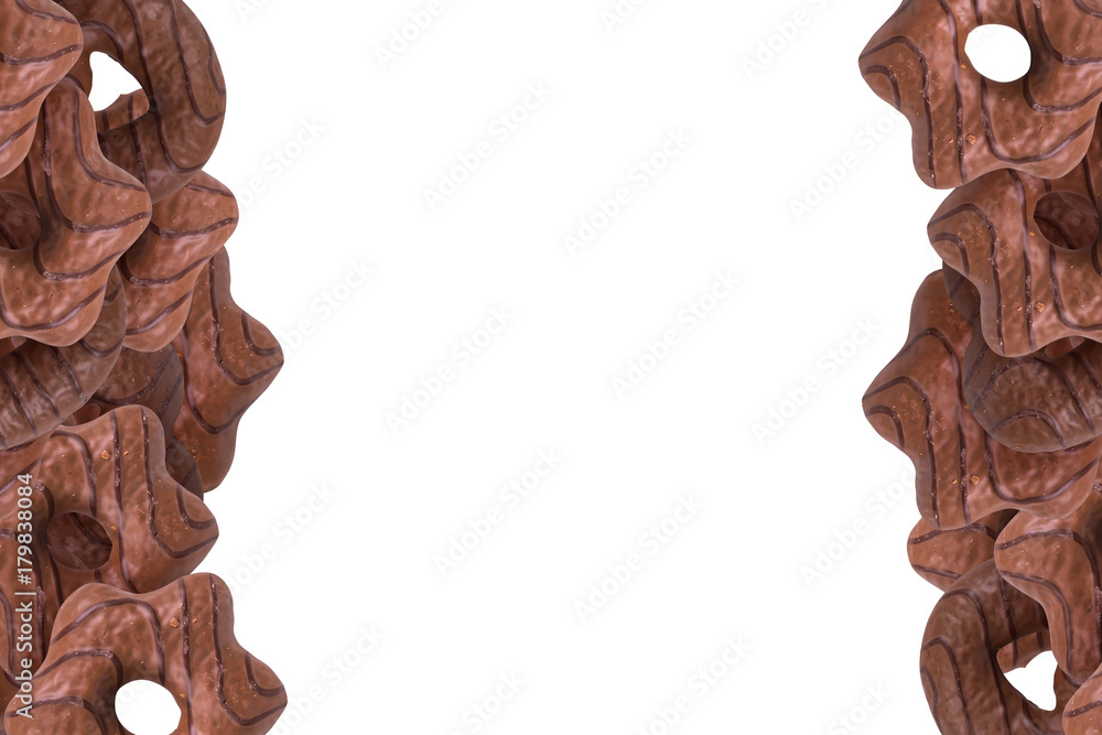 Shaped Chocolate Cookie on White Shaped Chocolate Cookie on White