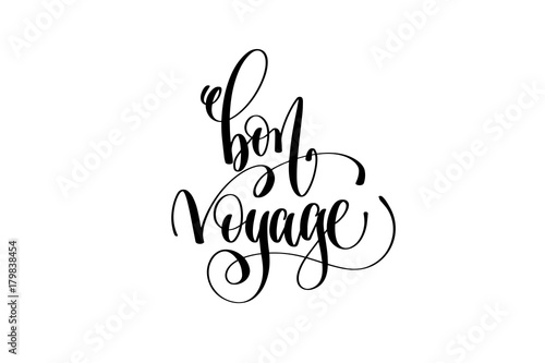 bon voyage hand lettering modern typography inscription
