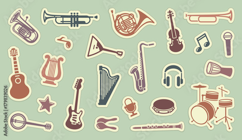 Stickers of musical instruments