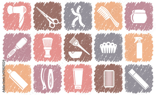 Hairdressers accessories. Vector illustration