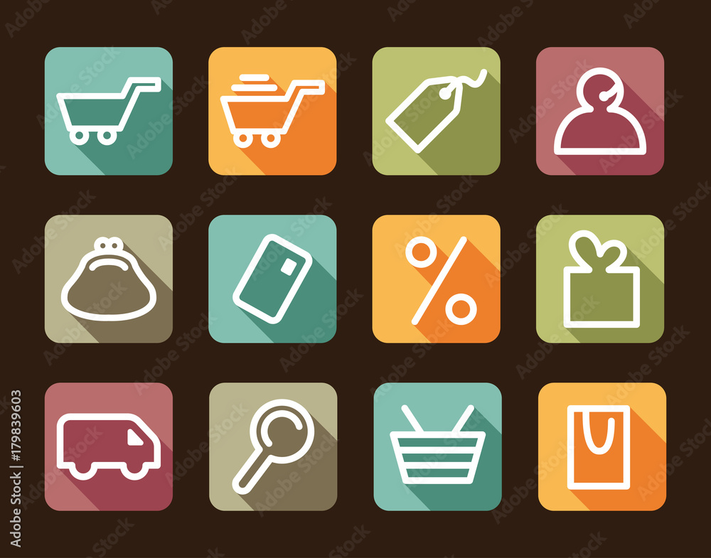 Shopping icon set Shopping icon set