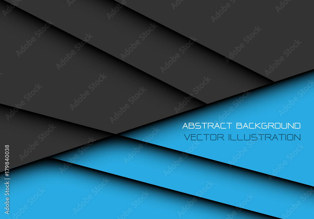 Abstract dark gray blue overlap design modern futuristic background vector illustration.