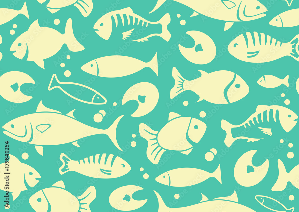 Seamless background of fish Seamless background of fish