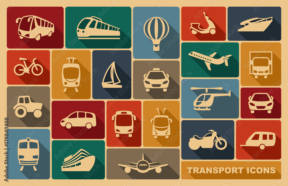 Transport icons. Vector illustration
