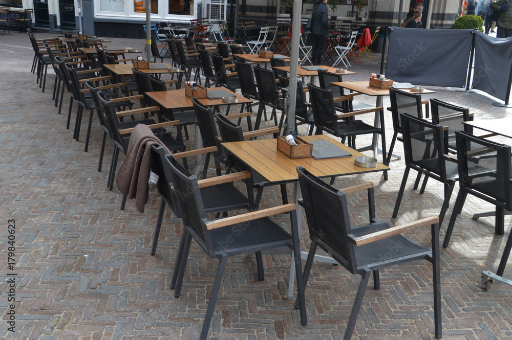 Empty Terrace In Amsterdam The Netherlands