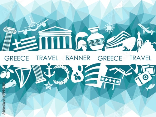 Banner on a theme of travel to Greece