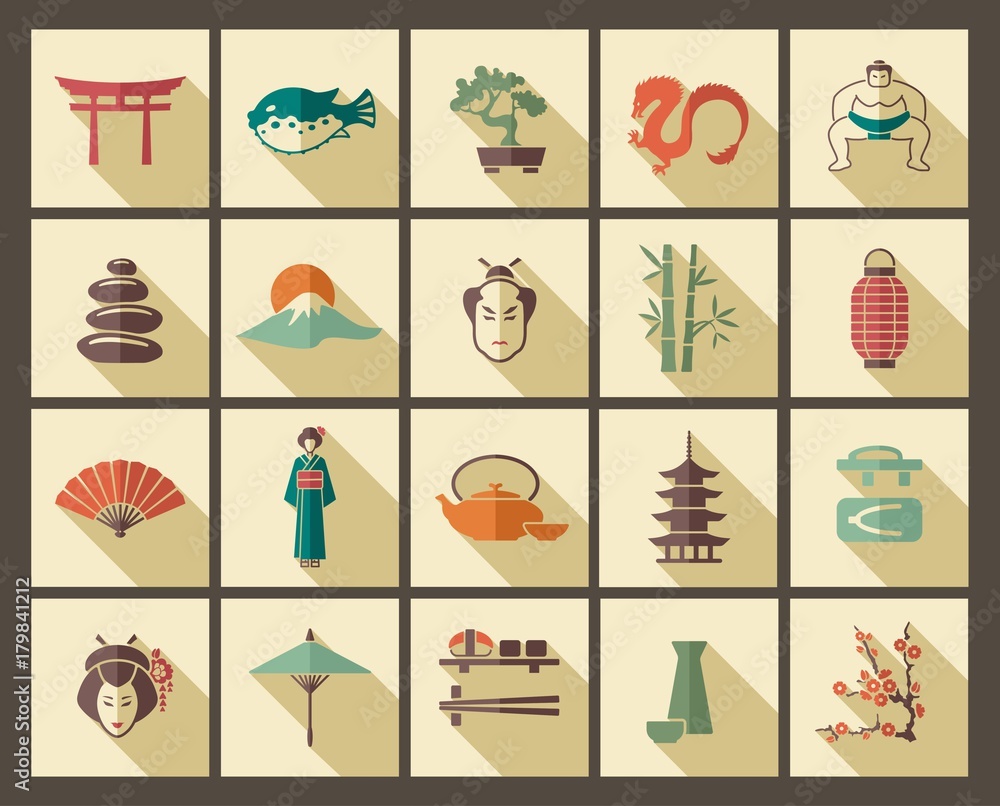 Traditional symbols of Japan.