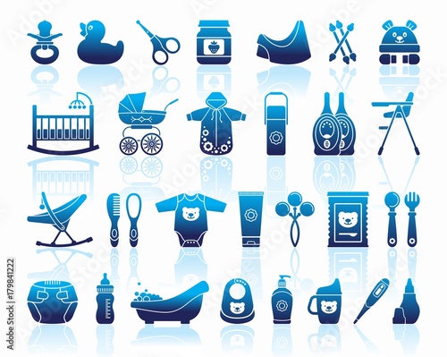 Icons of products for newborns