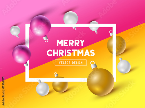 An abstract Christmas Design with 3D effects and room for promotion / holiday messages. Vector illustration