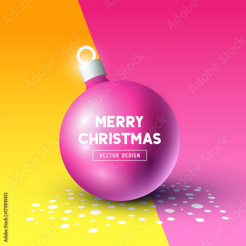 Abstract Christmas Bauble 3D effect with room for retail or personal message. Vector illustration