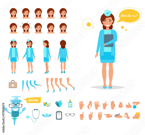 Doctor woman for animation.