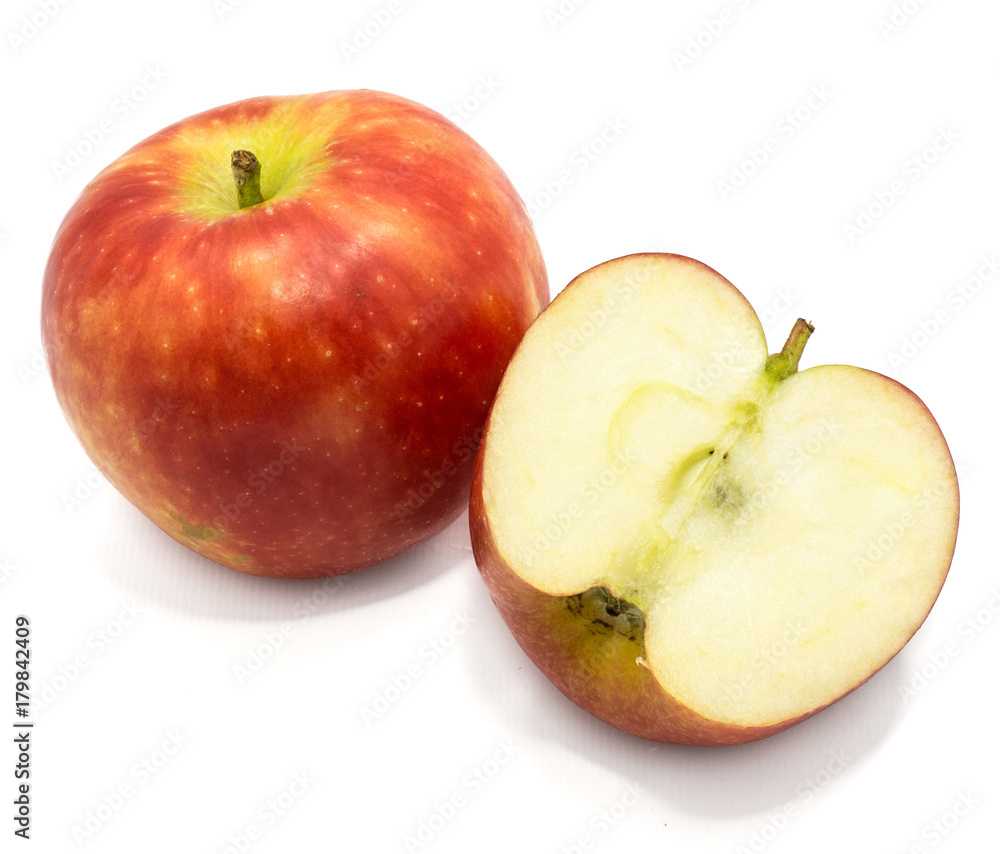 Kanzi apple, one half, isolated on white background Kanzi apple, one half, isolated on white background