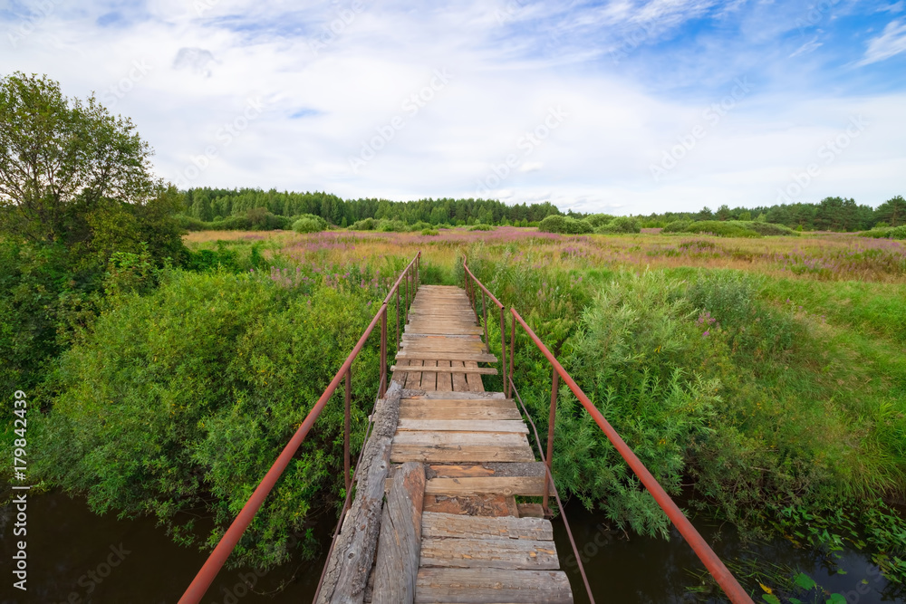 Bridge to nature: a midsummer landscape