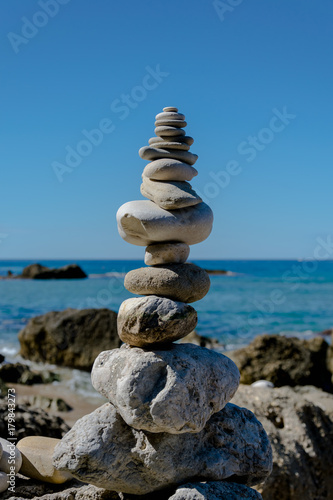 I found this balancing act in Greece while walking on a beach. Who did it surely had a steady hand or lots of patience . The funny thing is that the rocks are not glued together .