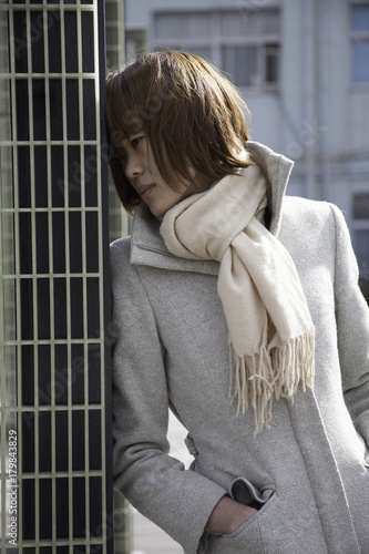 Japanese Woman Wearing Winter Coat