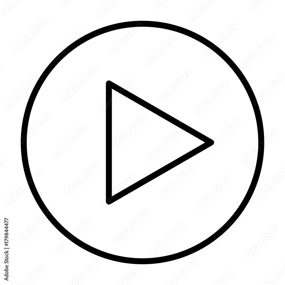 Play button line icon. Vector illustration Play button line icon. Vector illustration