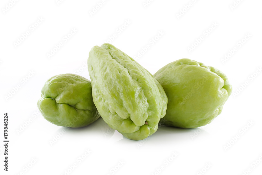 Chayote isolated on white background Chayote isolated on white background