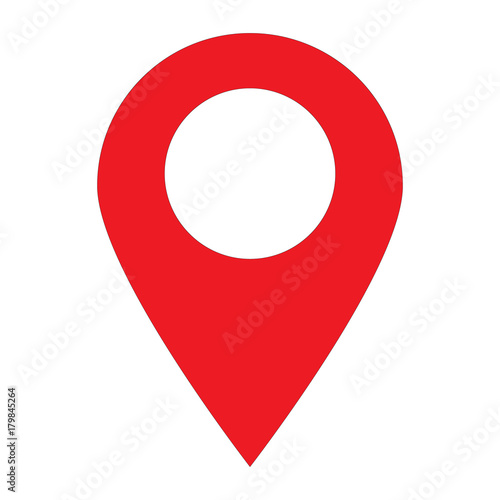 location pin icon on white background. location pin sign. flat style. red location pin symbol.