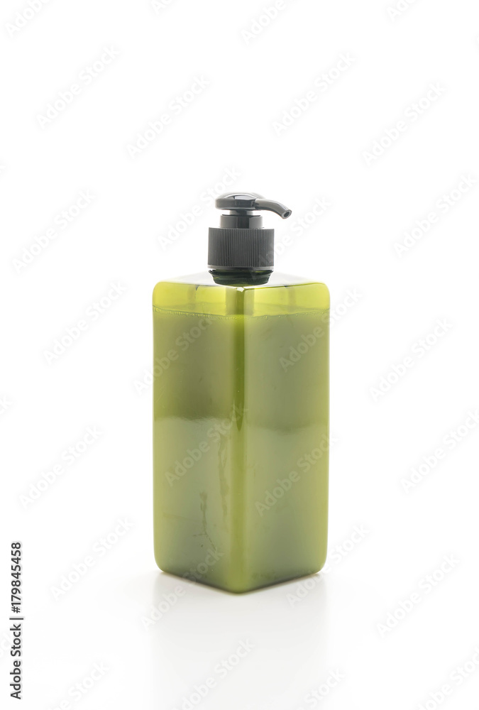 shampoo or soap bottle on white background