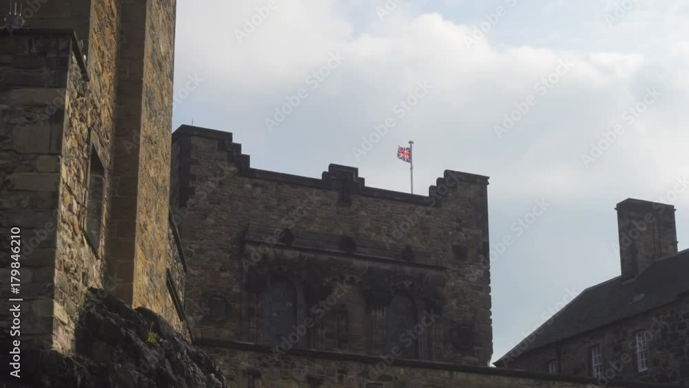 British Flag on the towers of Edinburgh Castle British Flag on the towers of Edinburgh Castle