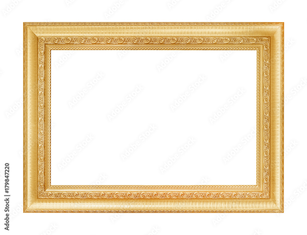 The antique gold frame on the white background The antique gold frame on the white background