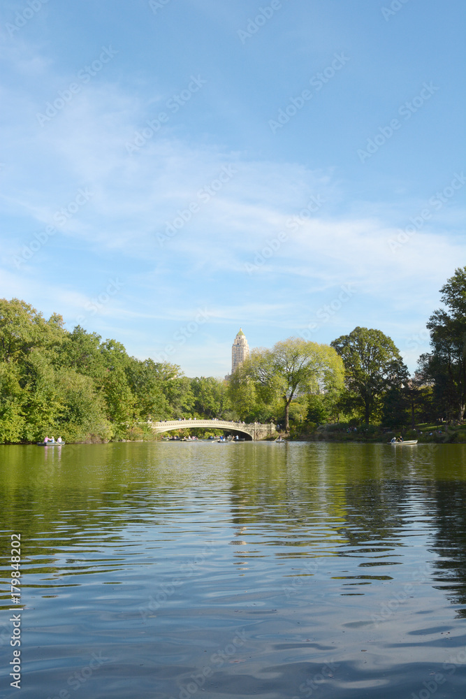Bow Bridge spanning The Lake in Central Park Bow Bridge spanning The Lake in Central Park