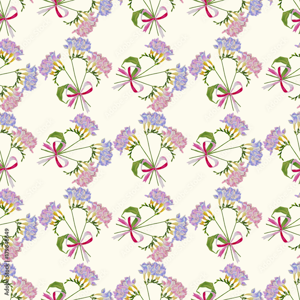 Seamless pattern with freesia flowers_5