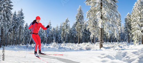 Bild auf Leinwand cross-country skiing