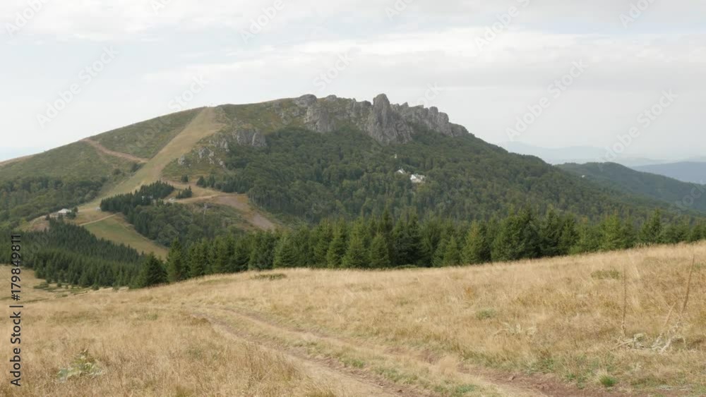 Vegetation and nature of Stara planina mountain ranges footage - Cliffs on Babin Zub top in Eastern Serbia Vegetation and nature of Stara planina mountain ranges footage - Cliffs on Babin Zub top in Eastern Serbia