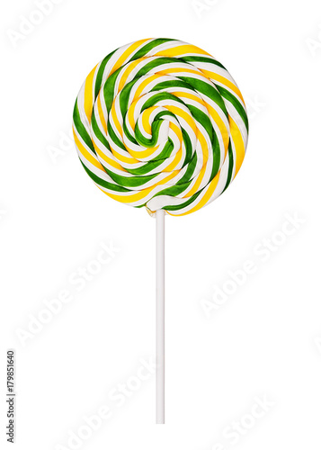 Round spiral lollipop isolated