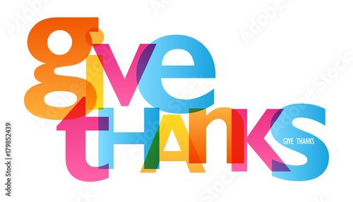 GIVE THANKS vector letters icon with autumn colours