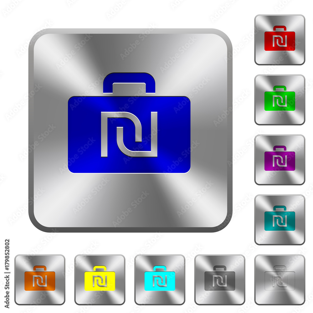 Israeli new Shekel bag rounded square steel buttons Israeli new Shekel bag rounded square steel buttons