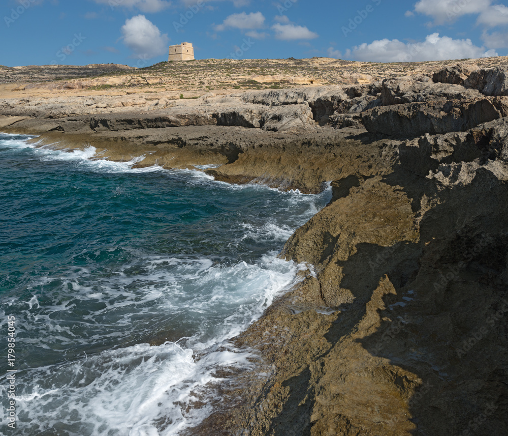 Coast of the island of Gozo (Malta), Dwejra Tower