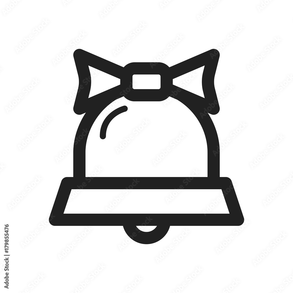 christmas bell icon design with white background. outline design style. vector illustration christmas bell icon design with white background. outline design style. vector illustration