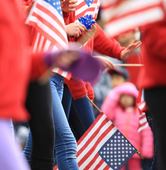 Girl Saluting in Holiday Celebration.