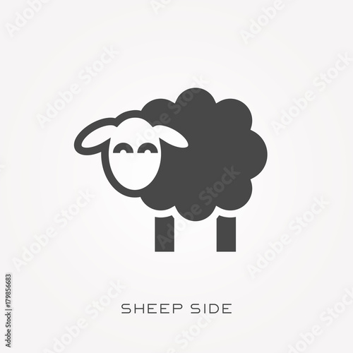 Silhouette icon sheep side