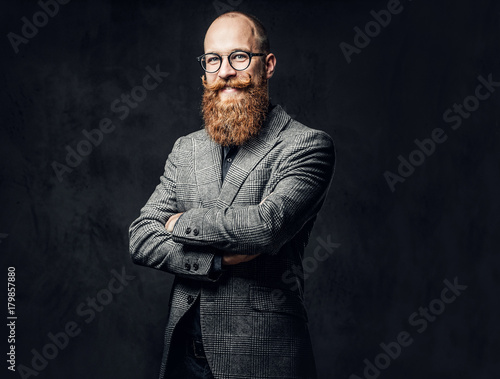 Fotografie Redhead bearded male in a suit.