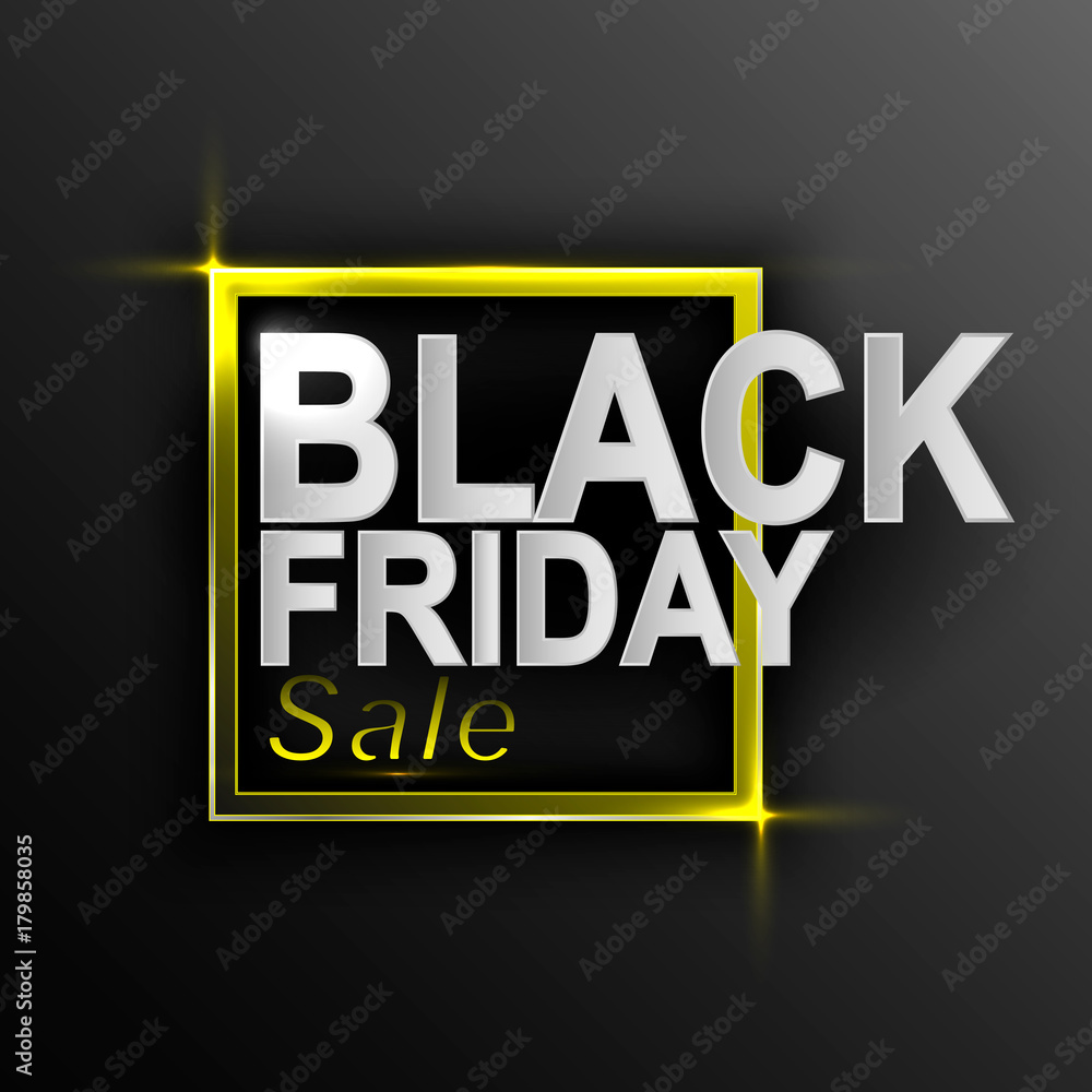 Naklejka premium Black Friday sale inscription. Black Friday banner.