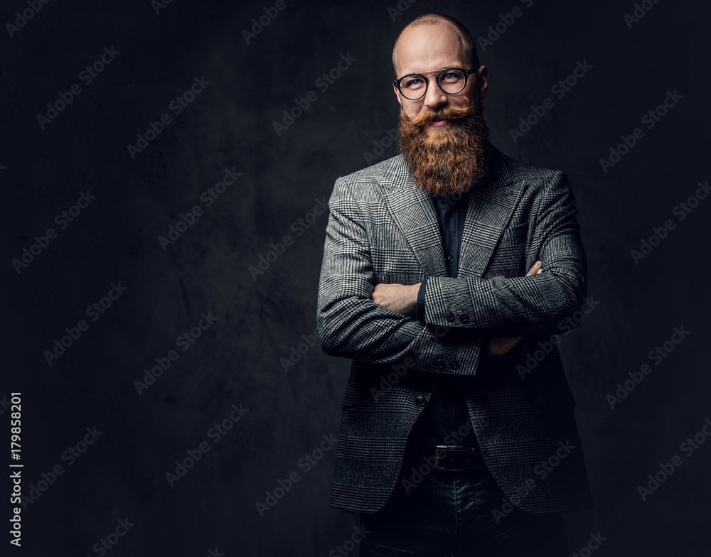 Fototapeta premium Redhead bearded male in a suit.