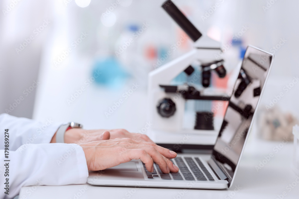 Scientist using laptop Scientist using laptop