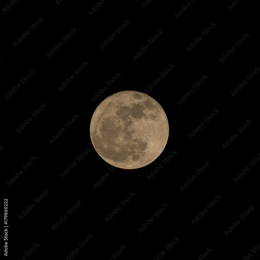 Close up of Full Moon Showing Near Side as Seen From Earth