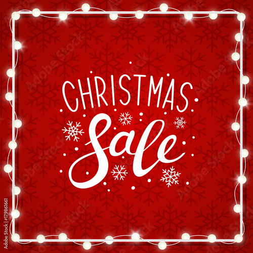 Christmas light bulbs on red background