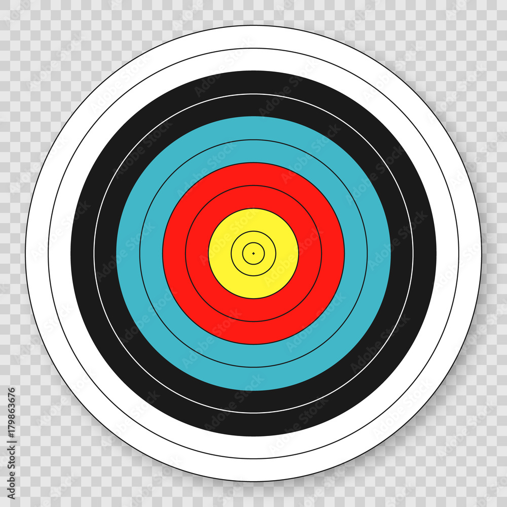 Target for archery target on transparent background Target for archery target on transparent background