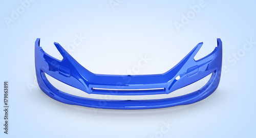 Wallpaper Mural front bumper of the car on blue gradient background 3d Torontodigital.ca